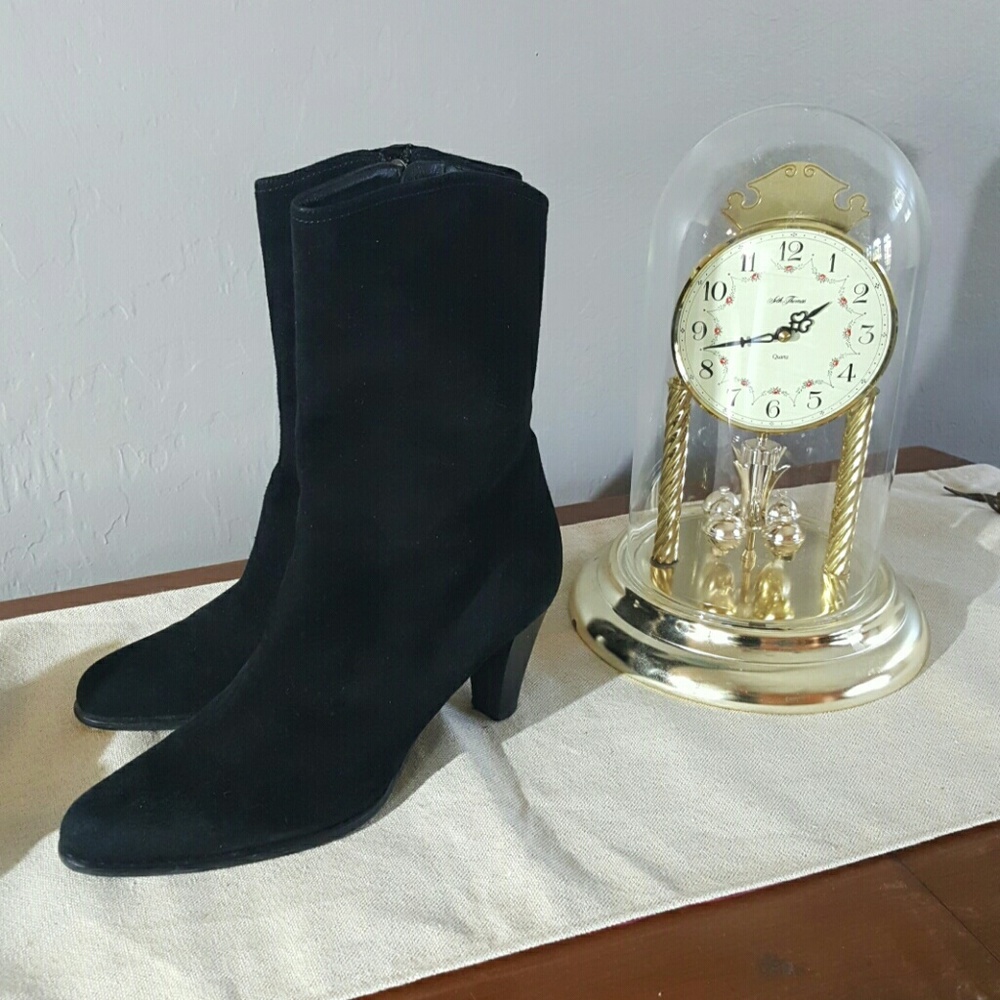 Salmaso boots suede black heels size 39 women